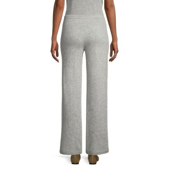 Sofia Cashmere Wide Leg Cashmere Drawstring Pants Grey Size Large Comfort - Picture 4 of 8